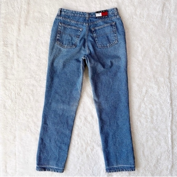 VTG 90s Y2K Tommy Hilfiger Women Blue Triple T Jeans Classic Retro Western - Picture 3 of 10